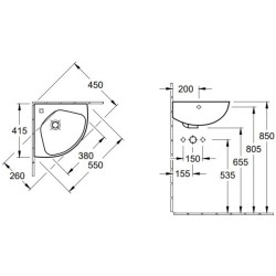 Раковина Villeroy & Boch O.novo 55 см без покрытия 73274001