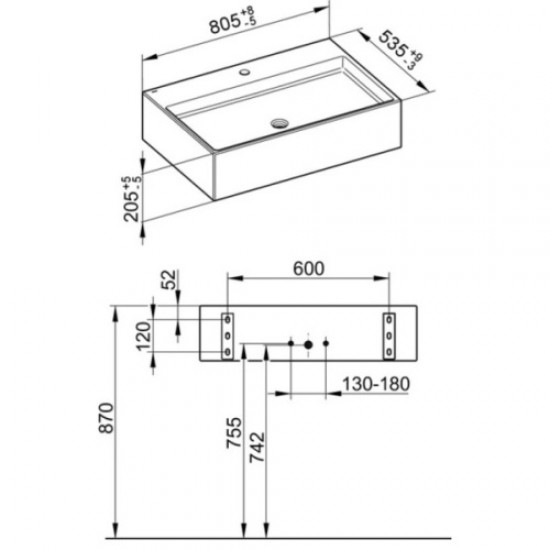Раковина Keuco Edition 90 80 см белая 39062318001 Staron