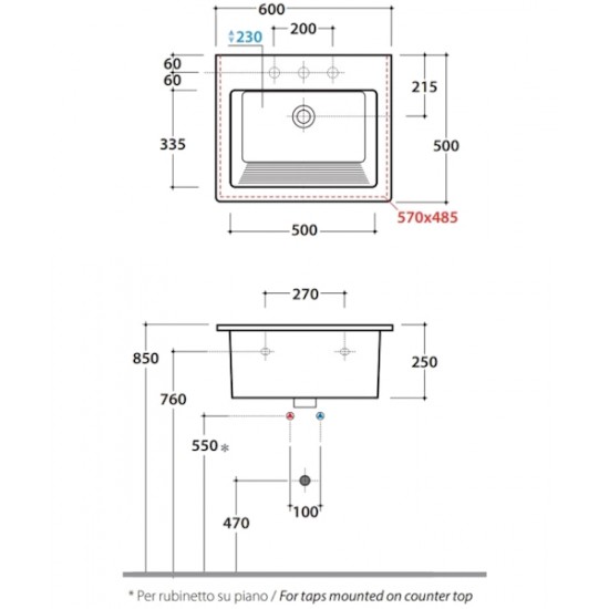 Раковина постирочная Globo Forty3 FO063 FO063.BI