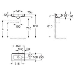 Раковина Roca Meridian-N 327248000 45 см