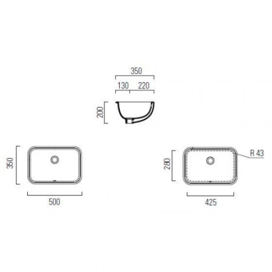 Раковина врезная GSI Pura 7247 Staron