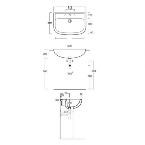 Раковина Simas Top e lavabi d'Arredo S 57 67 см полувстраиваемая Staron