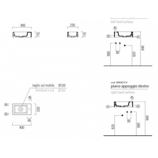 Раковина GSI Kube 8984 Staron