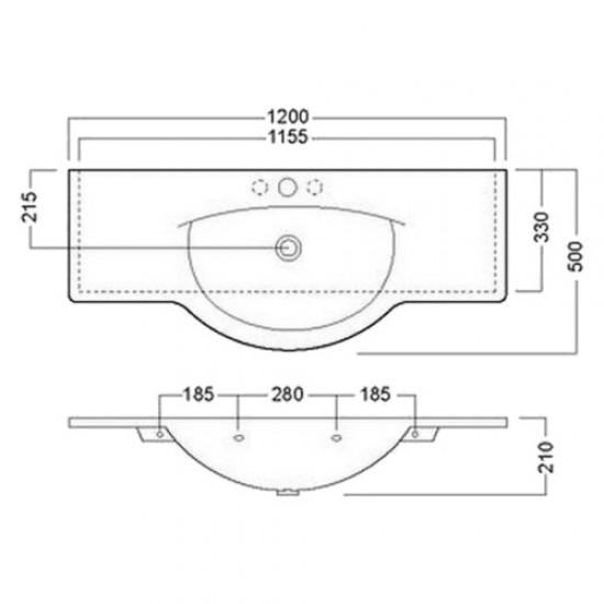 Раковина Hatria Sophie Y0HE01 120х50 см Staron