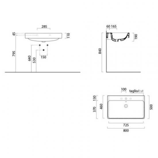 Раковина GSI Kube 8922 Staron