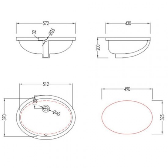 Раковина встраиваемая Devon&Devon White 56 CTPLASOINB.CO Staron