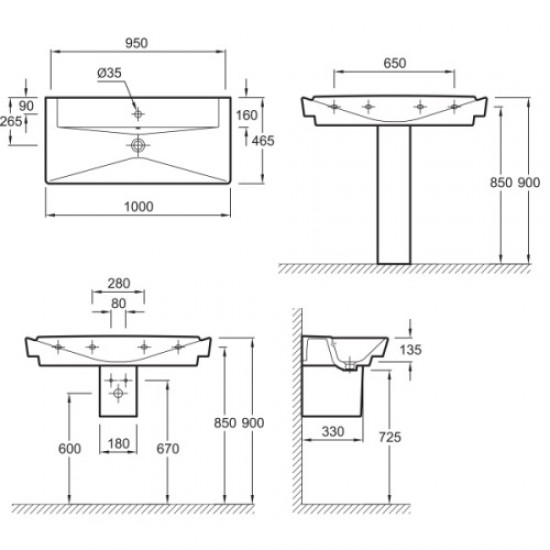 Раковина Jacob Delafon Reve E4801-00 Staron
