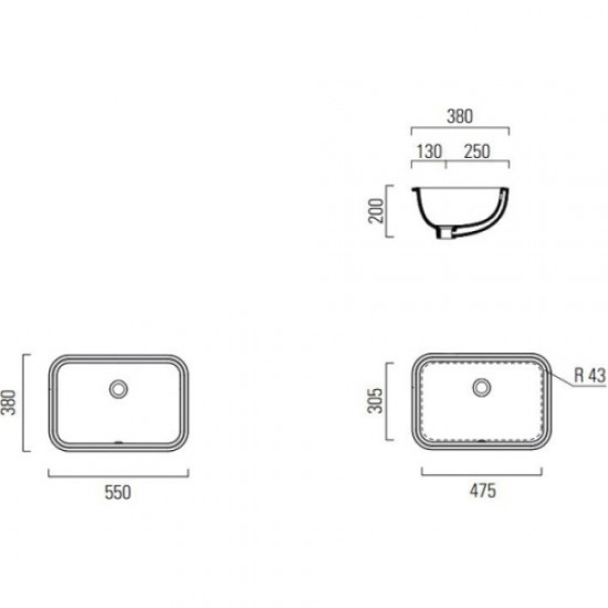 Раковина врезная GSI Pura 7243 Staron