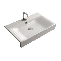 Раковина полувстраиваемая, с одним отверстием под смеситель, цвет белый Kerasan Cento 3548bi*1 354801*1