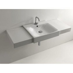 Раковина полувстраиваемая, с одним отверстием под смеситель, цвет белый Kerasan Cento 3548bi*1 354801*1