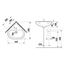 Раковина угловая Jika Olymp 8166140001041