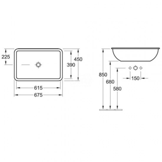 Раковина встраиваемая Villeroy & Boch Loop & Friends 614520 Staron