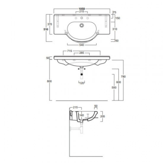 Раковина Simas Lavabi d’arredo Montercarlo TOP 60 Staron