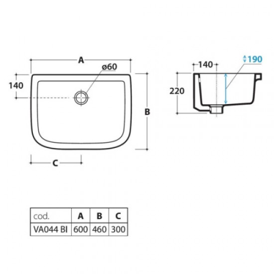 Раковина Globo Iris VA044 VA044.BI Staron