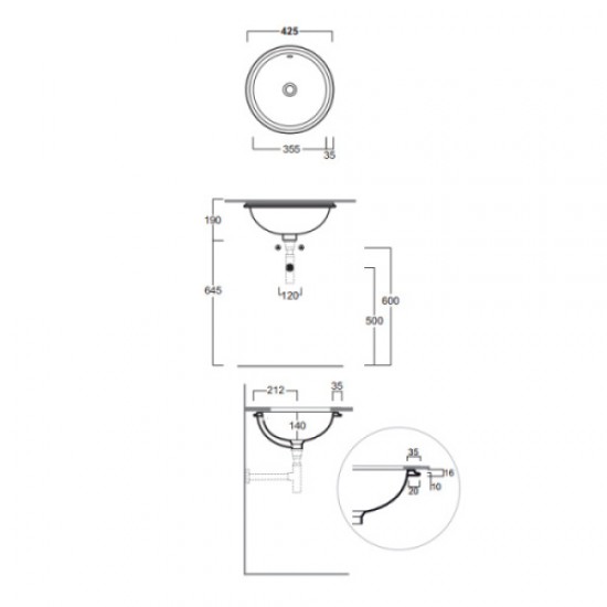 Раковина встраиваемая Simas  Lavabi d’arredo Blanco S 54 Staron