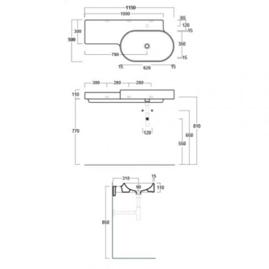 Раковина со столешницей Simas Flow FL 22