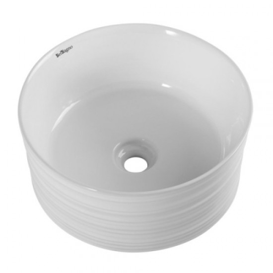 Раковина накладная BelBagno 41 см керамическая, белая BB1420 Staron