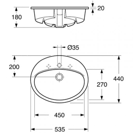 Раковина встраиваемая Gustavsberg Artic 7G285301 60.5х48.5х20 см Staron
