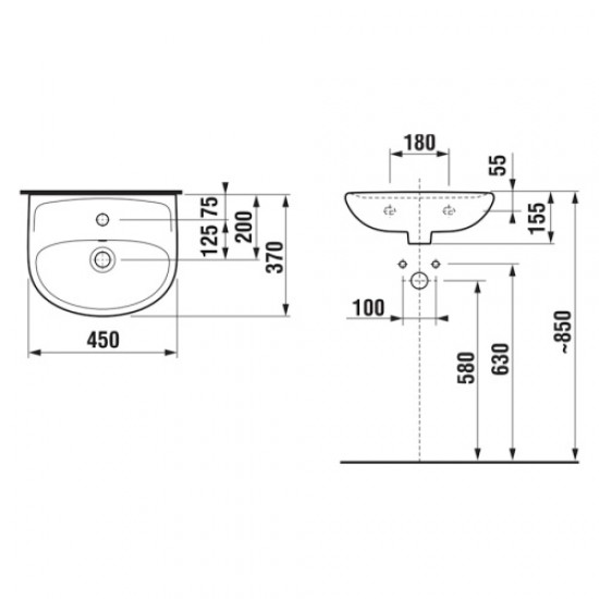 Раковина Jika Lyra Plus 8153820001041 Staron