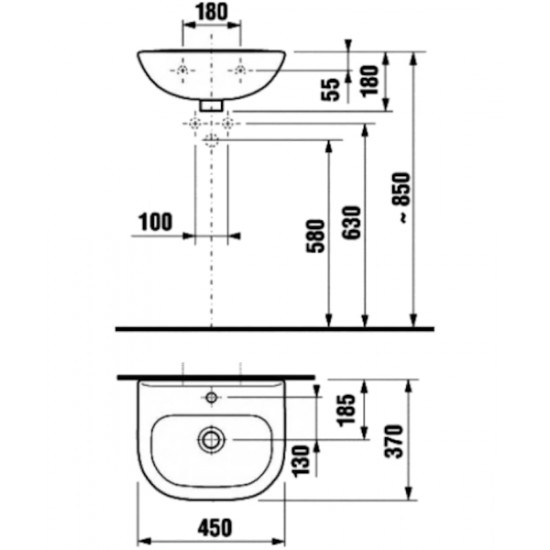 Раковина без декора Jika Olymp 8156120001041 Staron