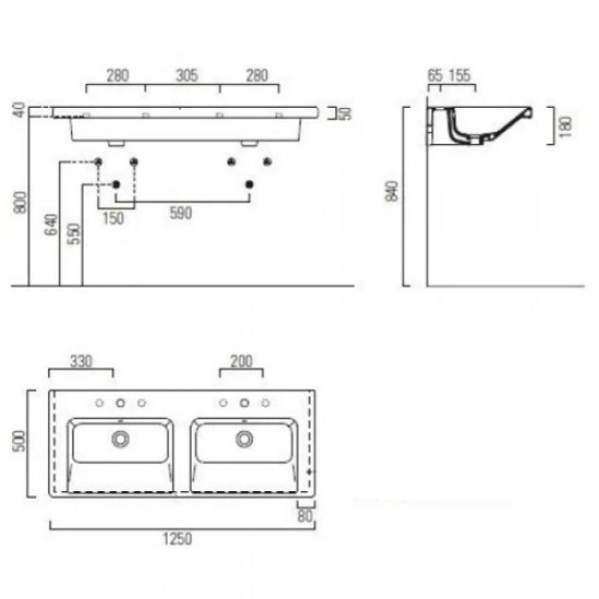 Раковина двойная GSI Norm 8625 Staron