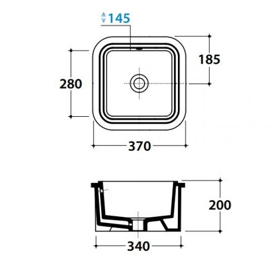 Раковина встраиваемая Globo Stone SS037 SS037.BI Staron