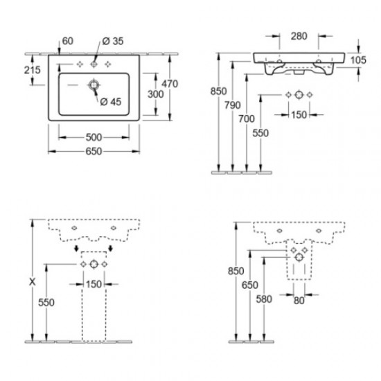 Раковина Villeroy&Boch Subway 2.0 711365 Staron