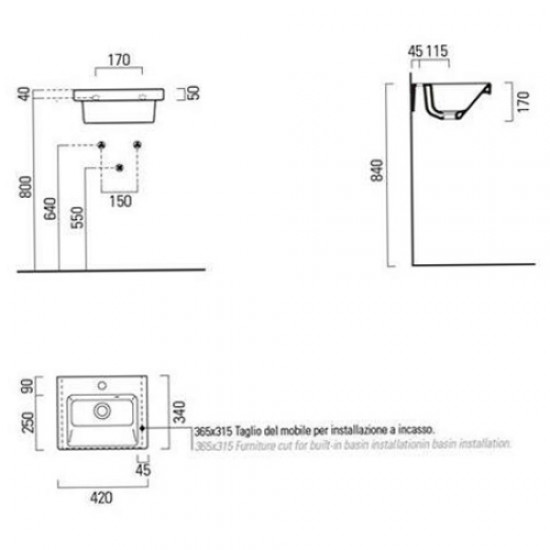 Раковина GSI Norm 8684 Staron
