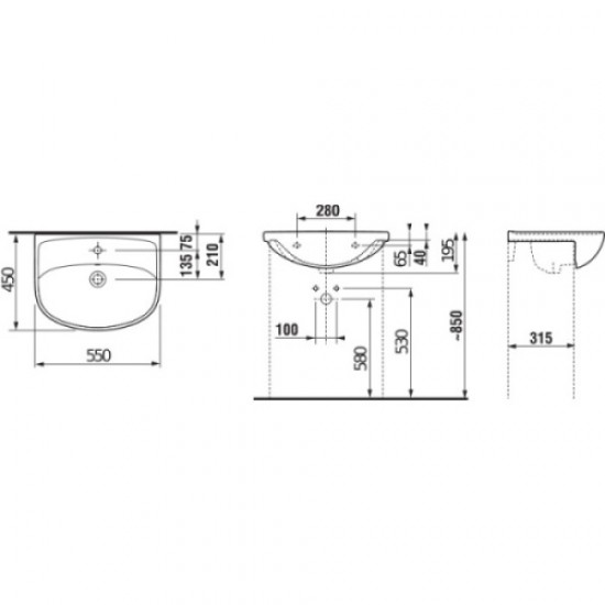 Раковина полувстраиваемая сверху Jika Lyra Plus 8133820001041