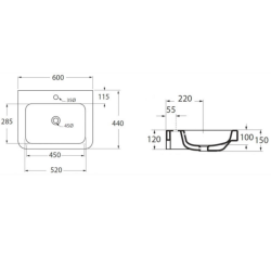 Раковина Azzurra Tulip  TUL260 TUL260Tbi*3