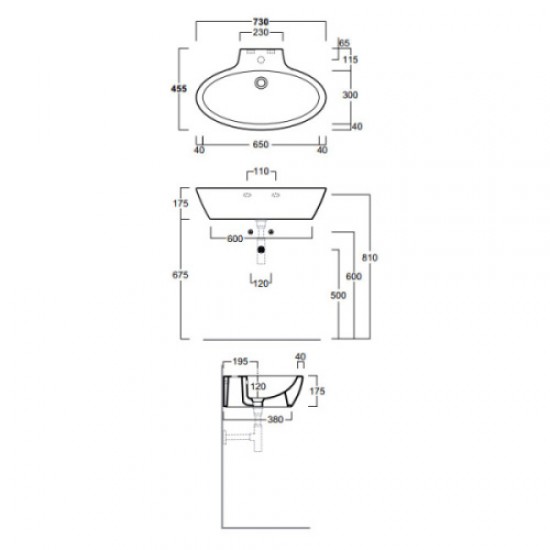 Раковина Simas LFT Spazio LFT 34 Staron