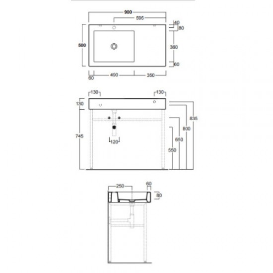 Раковина консоль Simas Frozen FZ 11 Staron