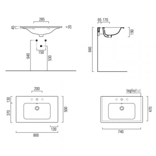 Раковина GSI Pura 8822 Staron