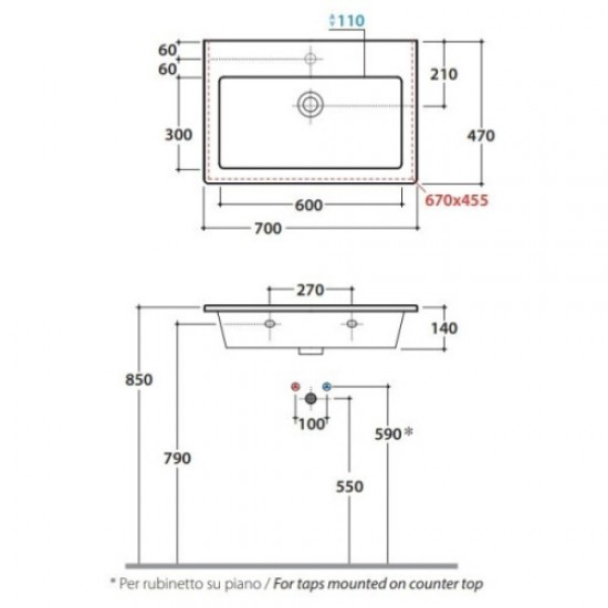 Раковина Globo Forty3 FO070 Staron