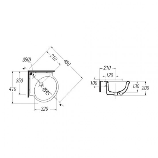 Раковина Migliore Impero 41 см угловая 20791 Staron