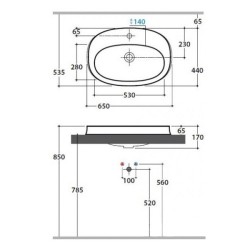 Раковина встраиваемая Globo Affetto AF066 AF066.BI