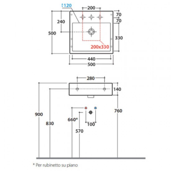 Раковина Globo Classic SCQ50 Staron