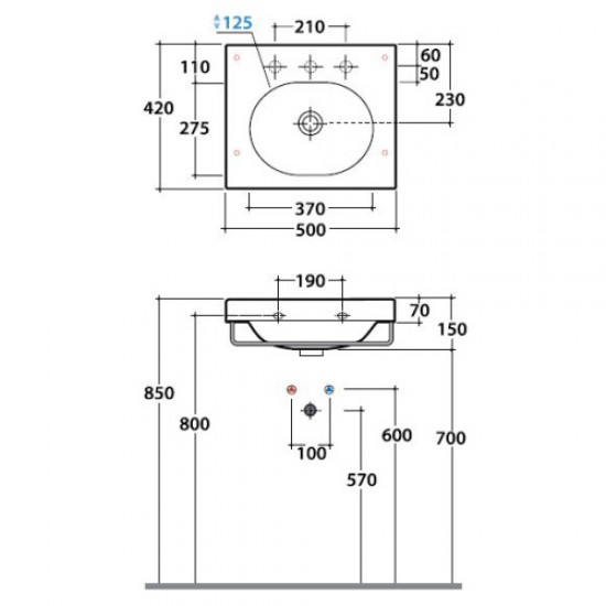 Раковина накладная Globo Classic SCL51 Staron