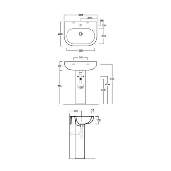 Раковина Simas E-line EL 05 Staron