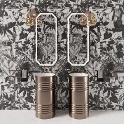 Раковина напольная Kerasan Artwork Barrel белый/платина 474344 Bianco-platino *0