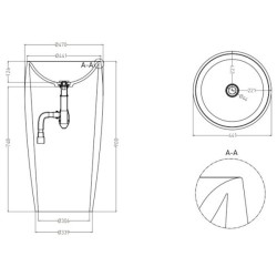 Раковина напольная Salini Alda 03 покраска по RAL полностью 130321MF
