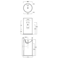 Раковина напольная Simas Top e lavabi d'arredo Matte Navy GTE NAVY MATT