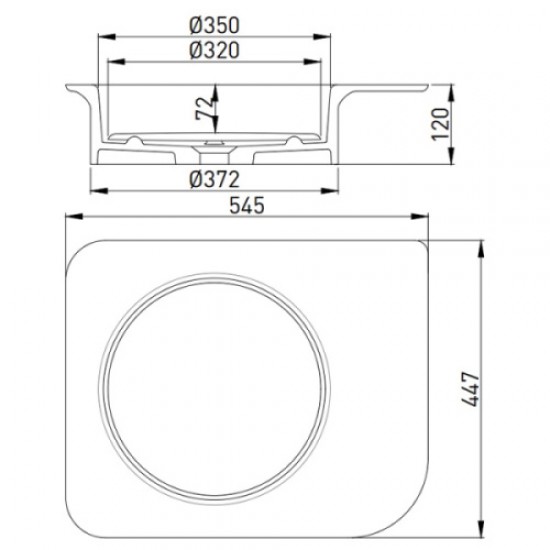 Раковина Salini Ninfea 02 54 см покраска по RAL полностью 110521MF Staron