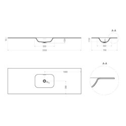 Раковина Salini Onda Flow Round 200 см покраска по RAL полностью 1402205MN