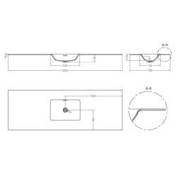 Раковина Salini Onda Flow Square 200 см покраска по RAL полностью 1402206MN