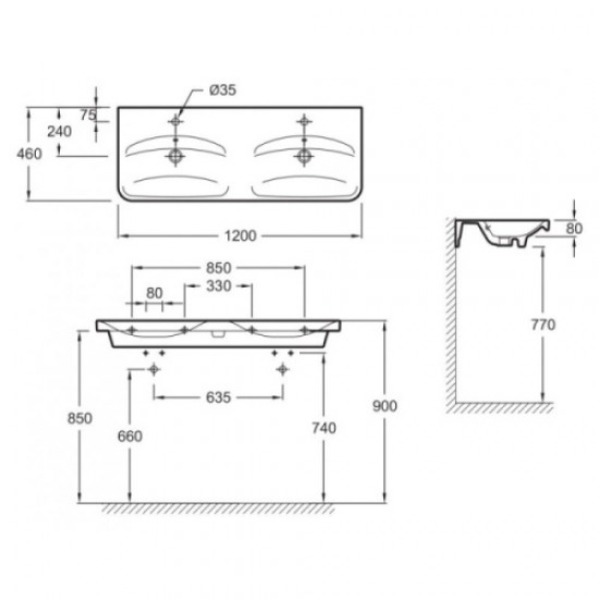 Раковина Jacob Delafon Replay двойная E4488-00 Staron