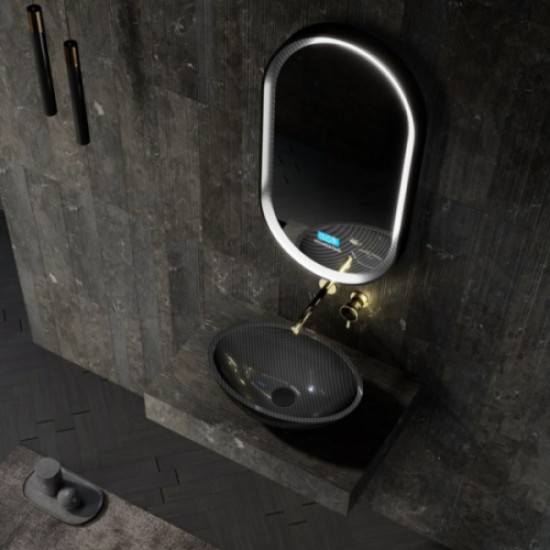 Раковина Abber Karbon 50 см черная AK2042