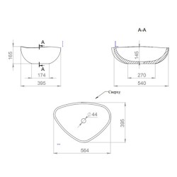 Раковина Salini Gloria 06 56 см покраска по RAL полностью 1102206MF