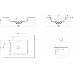 Раковина Salini Onda 80 см покраска по RAL полностью 1402201MF