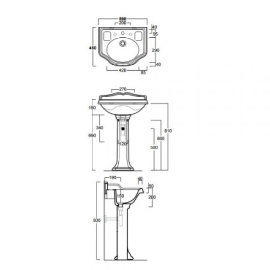 Раковина Simas Arcade 59 см черная, с 1 отверстием под смеситель AR 814 NE Staron